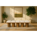  Meridian Pavilion Cream Boucle Fabric Upholstered 5 pc Modular Bench IMAGE 2
