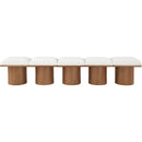  Meridian Pavilion Cream Boucle Fabric Upholstered 5 pc Modular Bench IMAGE 3