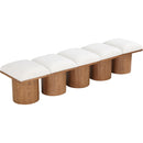  Meridian Pavilion Cream Boucle Fabric Upholstered 5 pc Modular Bench IMAGE 5