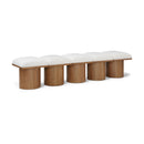  Meridian Pavilion Cream Boucle Fabric Upholstered 5 pc Modular Bench IMAGE 1