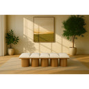  Meridian Pavilion Cream Boucle Fabric Upholstered 5 pc Modular Bench IMAGE 2