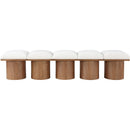  Meridian Pavilion Cream Boucle Fabric Upholstered 5 pc Modular Bench IMAGE 3