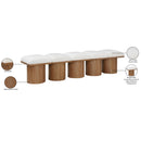  Meridian Pavilion Cream Boucle Fabric Upholstered 5 pc Modular Bench IMAGE 7