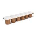  Meridian Pavilion Cream Boucle Fabric Upholstered 6 pc Modular Bench IMAGE 1