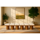  Meridian Pavilion Cream Boucle Fabric Upholstered 6 pc Modular Bench IMAGE 2