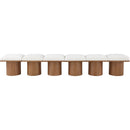  Meridian Pavilion Cream Boucle Fabric Upholstered 6 pc Modular Bench IMAGE 3