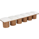  Meridian Pavilion Cream Boucle Fabric Upholstered 6 pc Modular Bench IMAGE 5
