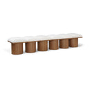  Meridian Pavilion Cream Boucle Fabric Upholstered 6 pc Modular Bench IMAGE 1