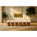  Meridian Pavilion Cream Boucle Fabric Upholstered 6 pc Modular Bench IMAGE 2