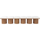  Meridian Pavilion Cream Boucle Fabric Upholstered 6 pc Modular Bench IMAGE 3