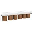  Meridian Pavilion Cream Boucle Fabric Upholstered 6 pc Modular Bench IMAGE 6