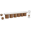  Meridian Pavilion Cream Boucle Fabric Upholstered 6 pc Modular Bench IMAGE 7