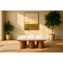  Meridian Pavilion Cream Boucle Fabric Upholstered 6 pc Modular Bench IMAGE 2