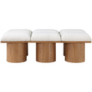  Meridian Pavilion Cream Boucle Fabric Upholstered 6 pc Modular Bench IMAGE 3