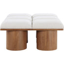  Meridian Pavilion Cream Boucle Fabric Upholstered 6 pc Modular Bench IMAGE 4