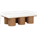  Meridian Pavilion Cream Boucle Fabric Upholstered 6 pc Modular Bench IMAGE 5