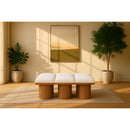  Meridian Pavilion Cream Boucle Fabric Upholstered 6 pc Modular Bench IMAGE 2