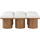  Meridian Pavilion Cream Boucle Fabric Upholstered 6 pc Modular Bench IMAGE 3