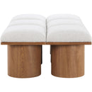  Meridian Pavilion Cream Boucle Fabric Upholstered 6 pc Modular Bench IMAGE 4