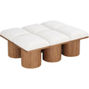 Meridian Pavilion Cream Boucle Fabric Upholstered 6 pc Modular Bench IMAGE 5