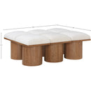 Meridian Pavilion Cream Boucle Fabric Upholstered 6 pc Modular Bench IMAGE 6