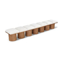  Meridian Pavilion Cream Boucle Fabric Upholstered 7 pc Modular Bench IMAGE 1