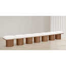  Meridian Pavilion Cream Boucle Fabric Upholstered 7 pc Modular Bench IMAGE 2