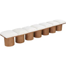  Meridian Pavilion Cream Boucle Fabric Upholstered 7 pc Modular Bench IMAGE 5