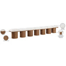  Meridian Pavilion Cream Boucle Fabric Upholstered 7 pc Modular Bench IMAGE 8