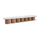  Meridian Pavilion Cream Boucle Fabric Upholstered 7 pc Modular Bench IMAGE 1