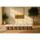  Meridian Pavilion Cream Boucle Fabric Upholstered 7 pc Modular Bench IMAGE 2