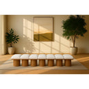 Meridian Pavilion Cream Boucle Fabric Bench IMAGE 2