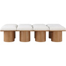  Meridian Pavilion Cream Boucle Fabric Upholstered 8 pc Modular Bench IMAGE 3