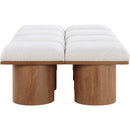  Meridian Pavilion Cream Boucle Fabric Upholstered 8 pc Modular Bench IMAGE 4