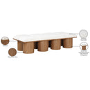  Meridian Pavilion Cream Boucle Fabric Upholstered 8 pc Modular Bench IMAGE 7