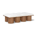  Meridian Pavilion Cream Boucle Fabric Upholstered 8 pc Modular Bench IMAGE 1