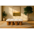  Meridian Pavilion Cream Boucle Fabric Upholstered 8 pc Modular Bench IMAGE 2