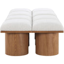  Meridian Pavilion Cream Boucle Fabric Upholstered 8 pc Modular Bench IMAGE 4