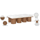  Meridian Pavilion Cream Boucle Fabric Upholstered 8 pc Modular Bench IMAGE 8