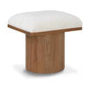  Meridian Pavilion Cream Boucle Fabric Upholstered Stool IMAGE 1