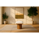  Meridian Pavilion Cream Boucle Fabric Upholstered Stool IMAGE 2