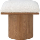 Meridian Pavilion Cream Boucle Fabric Upholstered Stool IMAGE 3