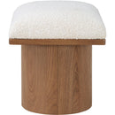  Meridian Pavilion Cream Boucle Fabric Upholstered Stool IMAGE 4