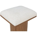  Meridian Pavilion Cream Boucle Fabric Upholstered Stool IMAGE 5