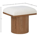  Meridian Pavilion Cream Boucle Fabric Upholstered Stool IMAGE 7