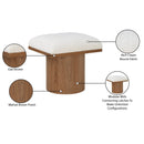  Meridian Pavilion Cream Boucle Fabric Upholstered Stool IMAGE 8