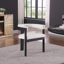  Color_Cream -- Romeo Cream Vegan Leather Upholstered Dining Chair IMAGE 2