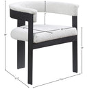  Color_Cream -- Romeo Cream Boucle Fabric Upholstered Dining Chair IMAGE 8