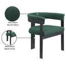  Color_Green -- Romeo Green Boucle Fabric Upholstered Dining Chair IMAGE 9
