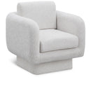  Manufacturer Color_Cream -- Meridian Alessandra Swivel Fabric Accent Chair IMAGE 1